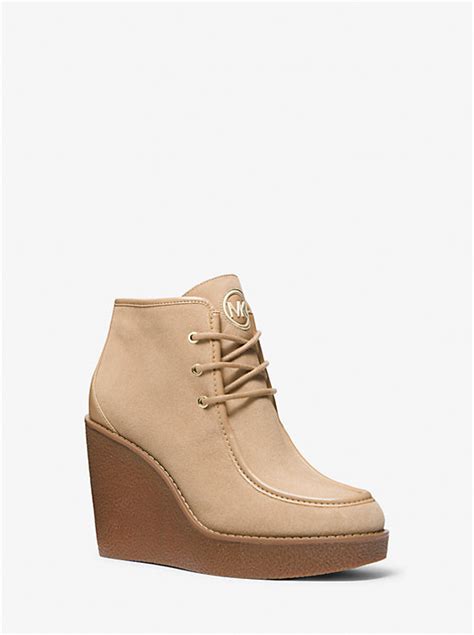 michael michael kors rye suede wedge boot|Michael Kors ankle boots dillard's.